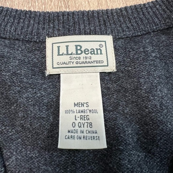 LL Bean Size Large 100% Lambswool Modern Preppy Luxury Gorpcore Outdoors Sweater - Picture 6 of 8